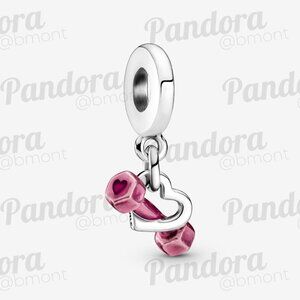 Pandora Dumbbell & Heart Dangle Charm